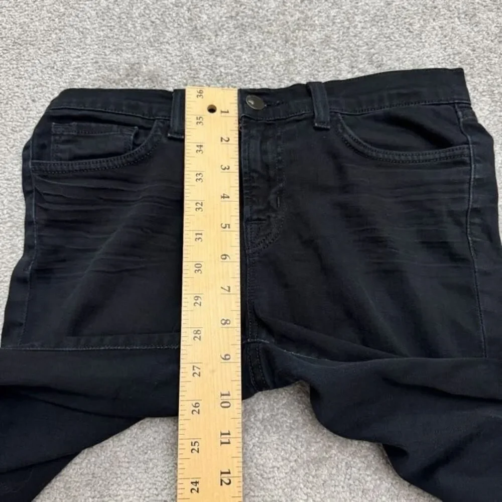 J. Brand Cigarette Leg Shadow Denim Jeans Womens 27 Black Mid Rise Stretch 29x28